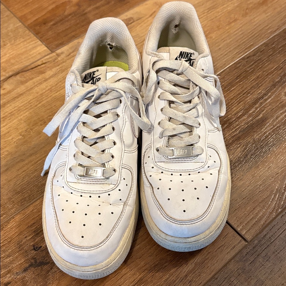 Nike Air Force 1 White Leather Sneakers
